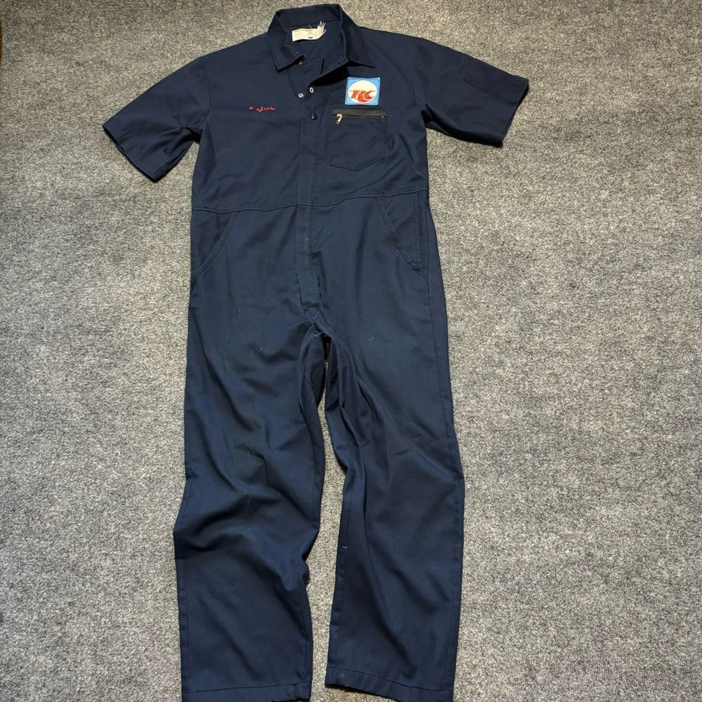 Vintage 60s Koratron RC Royal Crown Cola Soda Work Jumpsuit Chain Stitch